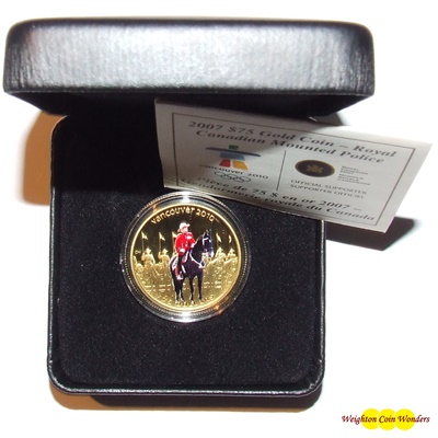 2009 Gold Proof $75 Coin – Canada Mountie (Coloured) - Click Image to Close